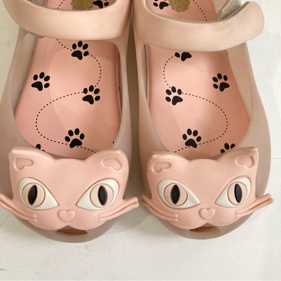 Mini Melissa Ultragirl II Kitty Cat Mary Jane Ballet Flats Light Pink Jelly 10 - Picture 6 of 11